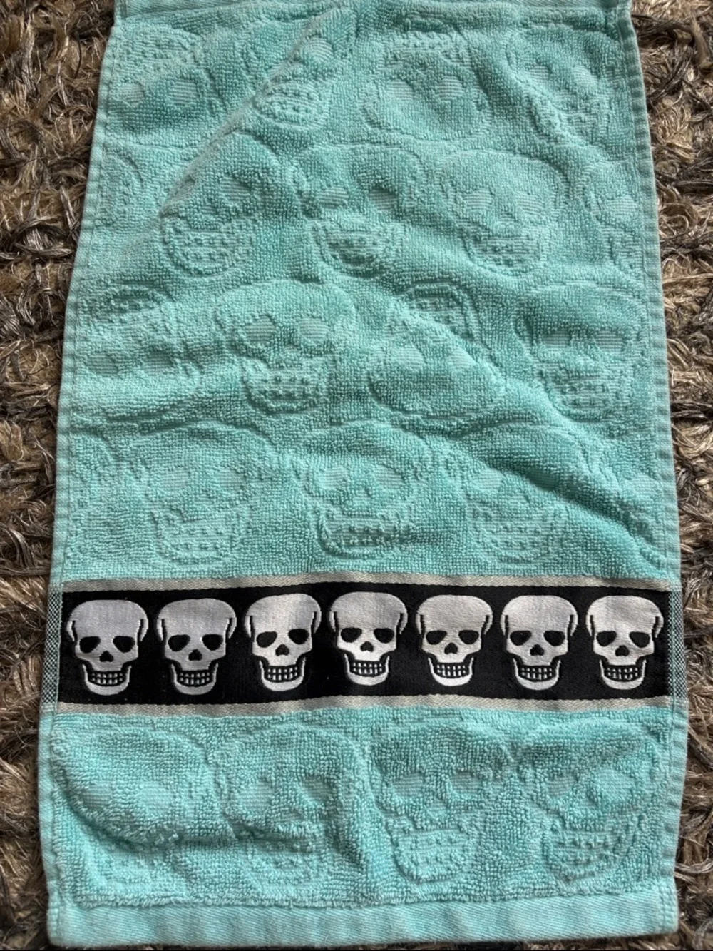 Betsey Johnson 100% Cotton Skull Towel Set - Purple, Teal, Aqua, Gray